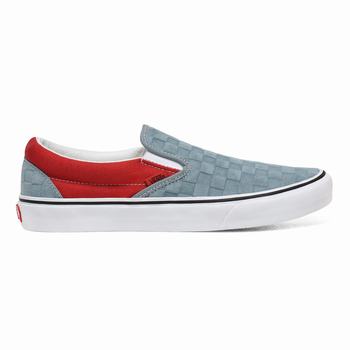 Férfi Vans Deboss Checkerboard Classic Slip-on Cipő VA1728063 Piros